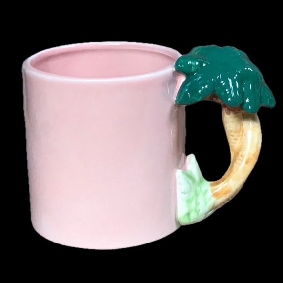 Vintage Other - Vintage Palm Tree Peach Coffee Mug Cup Tropical Hawaiian Novelty Coastal Beach